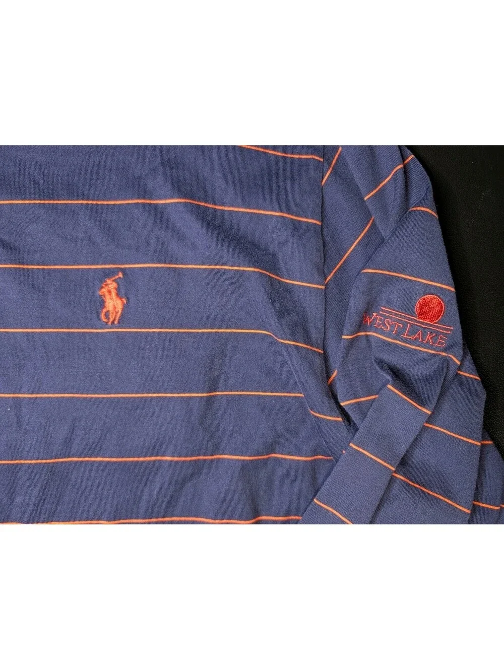 Polo Ralph Lauren Golf Polo Long Sleeve Striped Blue Orange XL West Lake